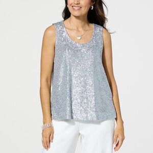 MarlaWynne Silver Sequin Tank